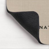 Beige Linen Gold Monogram Mousepad (Ecke)