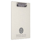 Beige Linen Grau Justice Logo Klemmbrett (Rechts)