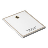 Beige Linen Legal Notepad Notizblock (angewinkelt)