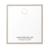 Beige Linen Legal Notepad Notizblock (Vorderseite)