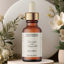 Beige Linen Paper Style Kosmetik Dropdown-Flasche Adressaufkleber