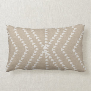 Beige Linen sehen weiße Pfeile Pilz Lendenkissen
