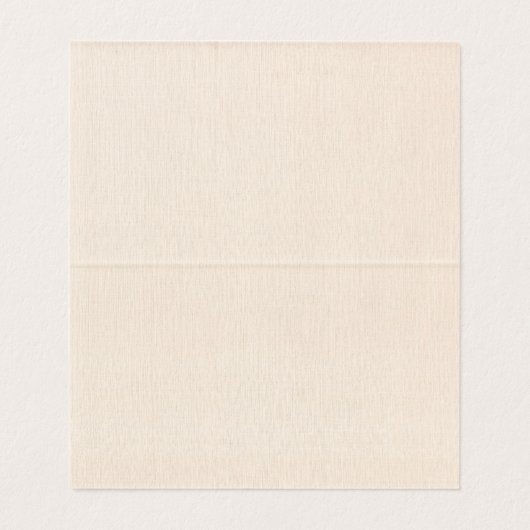 Beige Linen Simple Black Script Wedding Platzkarte Visitenkarten (Innenseite Aufgefaltet)
