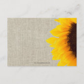 Beige Linen Sunflower Rustic Wedding RSVP Karte (Rückseite)