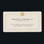 Beige Linen Texture & Gold Justice Logo<br><div class="desc">Diese hellbeige Textur mit goldfarbenem Justizlogo und anpassbarem Text in Grau. Einfache minimalistische Gestaltung.</div>