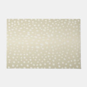 Beige Linen Traditionelle moderne Random Dot Fußmatte (Vorderseite)