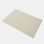 Beige Linen Traditionelles, modernes Herringbone Fußmatte (Schrägansicht)