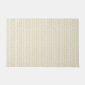 Beige Linen Traditionelles, modernes Herringbone Fußmatte (Vorderseite)