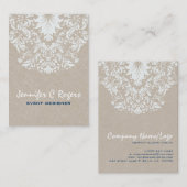 Beige Linen White Floral Lace Event Designer Visitenkarte (Vorne/Hinten)