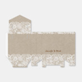 Beige Linen & White Lace Bridal Geschenkboxen Geschenkschachtel (Ungefaltet)