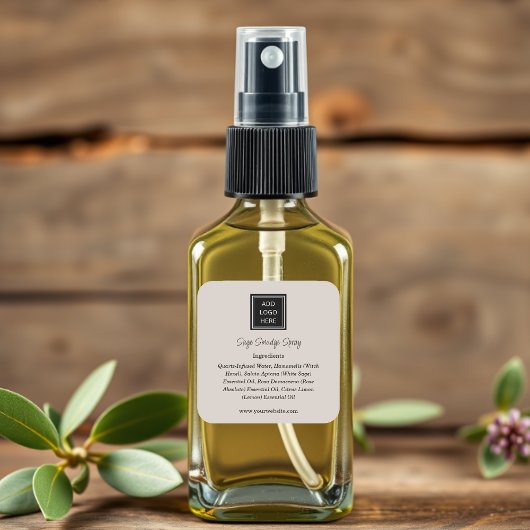 Beige | Logo-Produktkennzeichnungen Quadratischer Aufkleber