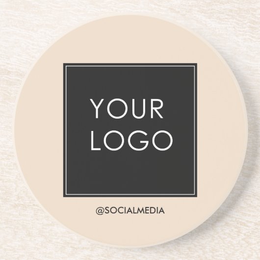 Beige Logos für moderne Berufliche Unternehmen Getränkeuntersetzer (Vorne)