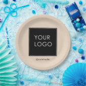 Beige Logos für moderne Berufliche Unternehmen Pappteller (Party)