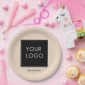 Beige Logos für moderne Berufliche Unternehmen Pappteller (Party)