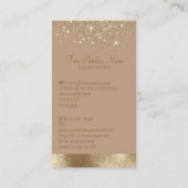 Beige Lux Tanning Spray Sparkle Gold Visitenkarte (Rückseite)