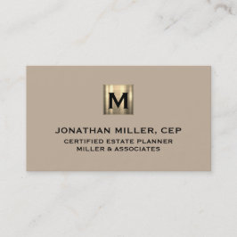 Beige Luxury Gold Erstlogo Business Card Visitenkarte