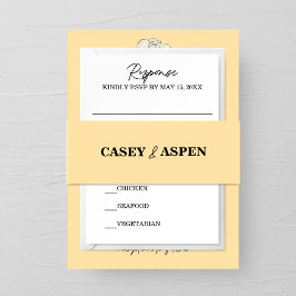 Beige Magnolia Wedding Einladungsbanderole