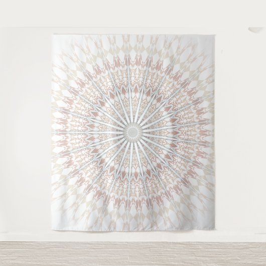 Beige Mandala Wandteppich (Vorderseite)