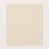Beige & Mandel-Minimalist Plain Premium Leinen Visitenkarten (Innenseite Aufgefaltet)