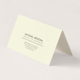 Beige & Mandel-Minimalist Plain Premium Leinen Visitenkarten