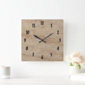 Beige Marble Quadratische Wanduhr (Zuhause)
