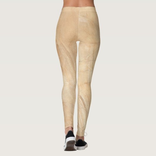 Beige Marble Stone Leggings (Rückseite)