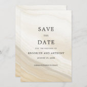 Beige Marble Stone Save The Date (Vorne/Hinten)