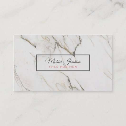 Beige Marble Stone Visitenkarte (Vorderseite)