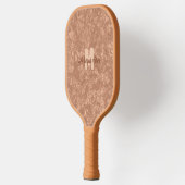Beige Marble Terrazzo Texture Monogram Pickleball Schläger (Links)