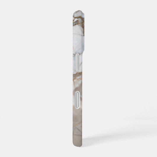 Beige Marble with Gold Veins – Elegant Design iPhone 16 Hülle (Rechte Seite)