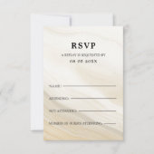 Beige Marbled RSVP Karte (Vorderseite)