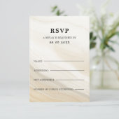 Beige Marbled RSVP Karte (Stehend Vorderseite)