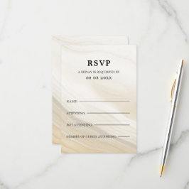 Beige Marbled RSVP Karte