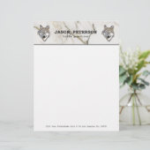 Beige Marbled und Wolf Briefbogen (Stehend Vorderseite)