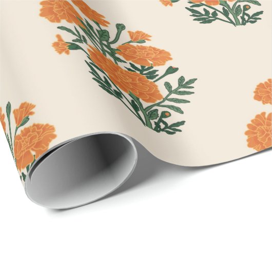 Beige Marigold-Packpapier Geschenkpapier (Rolleneckpunkt)