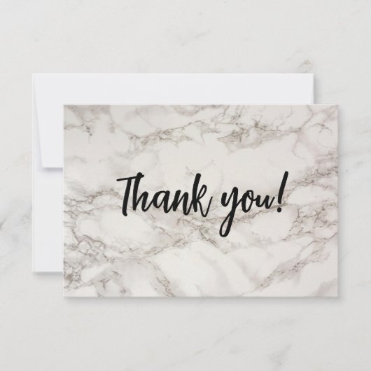 Beige Marmor Danke Karte (Vorderseite)
