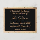 Beige Marmor Save the Date Postkarte (Vorderseite)
