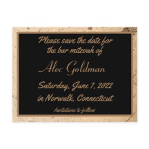 Beige Marmor Save the Date Postkarte