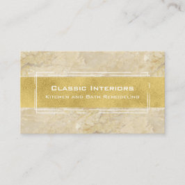 Beige Marmor-und Goldmodernes glattes stilvolles Visitenkarte