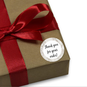 Beige Marmor Vielen Dank Runder Aufkleber