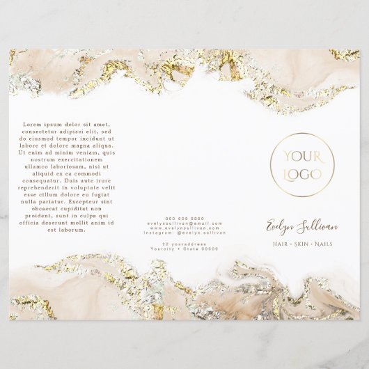 beige Marmorbroschüre (Vorderseite)