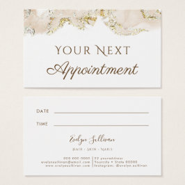 beige Marmordesign Terminierungskarte