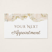 beige Marmordesign Terminierungskarte (Vorderseite)