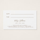 beige Marmordesign Terminierungskarte (Rückseite)