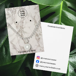 Beige Marmorhalskettenohrringe Display Card