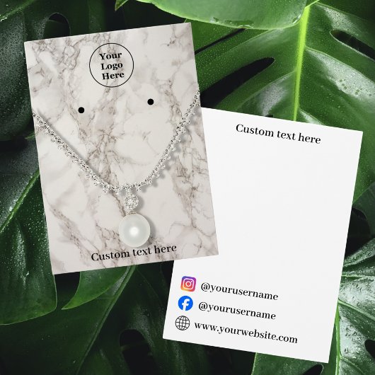 Beige Marmorhalskettenohrringe Display Card