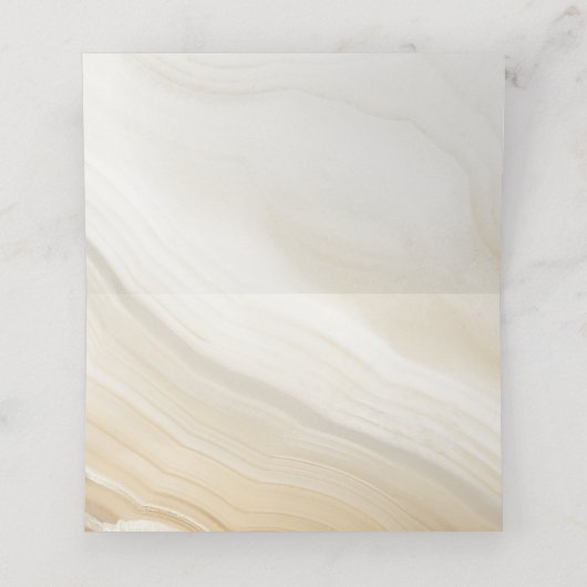Beige Marmortextur Platzkarte (Innenseite Aufgefaltet)