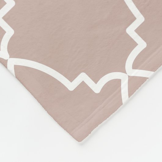 Beige marokkanische Gittermuster Fleecedecke (Ecke)