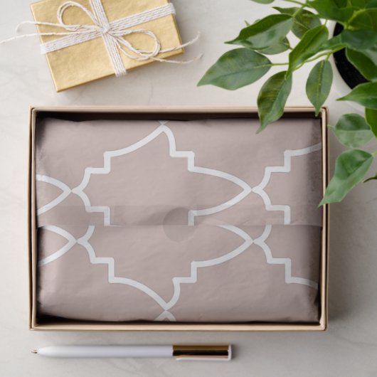 Beige marokkanische Gittermuster Seidenpapier (Geschenk)