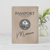 Beige Marokko Pass Save the Date (Stehend Vorderseite)